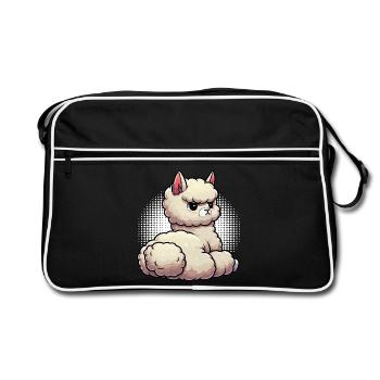 alpaca llama owner alpaca llamas llamas llamas - Retro Bag - black/white - Front