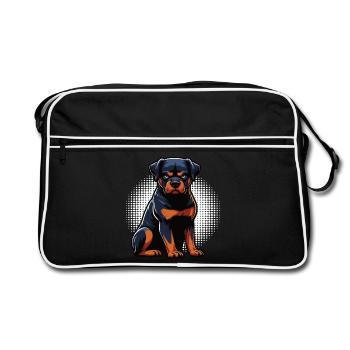 Rottweiler Propriétaire de Rottweiler Lovers - Sac Retro - noir/blanc - Devant