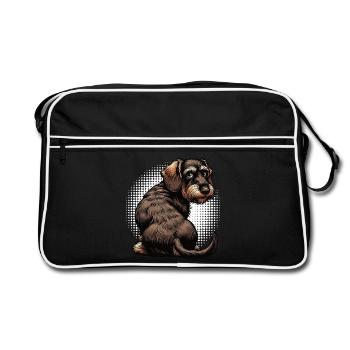 teckel teckel à poils durs propriétaire de teckel teckel - Sac Retro - noir/blanc - Devant