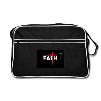 Faith Defying in God Christian Faith Jesus - Retro Bag - black/white - Front