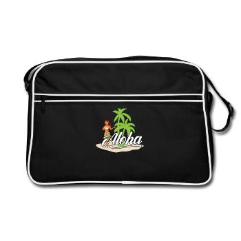 ALOHA HULA GIRL TROPICAL ISLAND - Retro Tasche - Schwarz/Weiß - Vorne