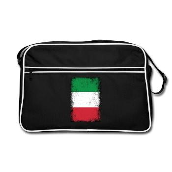 Italie drapeau italien drapeau italien Vintage - Sac Retro - noir/blanc - Devant