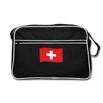 Switzerland Swiss Flag Switzerland Swiss Flag CH - Retro Bag - black/white - Front
