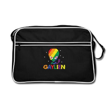 Gaylien Gay Alien Gay LGBT extraterrestre - Sac Retro - noir/blanc - Devant
