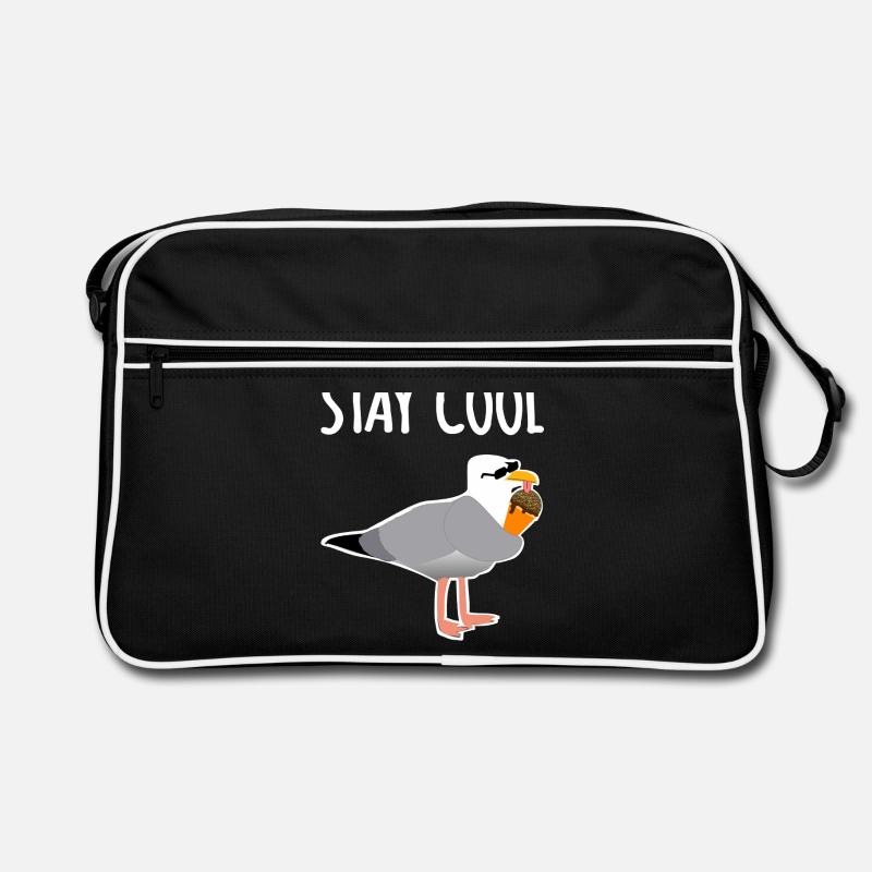 Cool Bleiben - Retro Tasche - Schwarz/Weiß