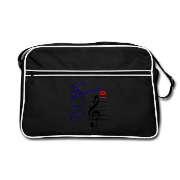 ich bin Sopran, weil ich es kann Sängerin singen c - Retro Tasche - Schwarz/Weiß - Vorne