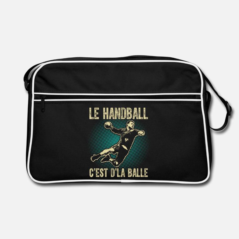 Le handball c'est d'la balle - Sac Retro - noir/blanc