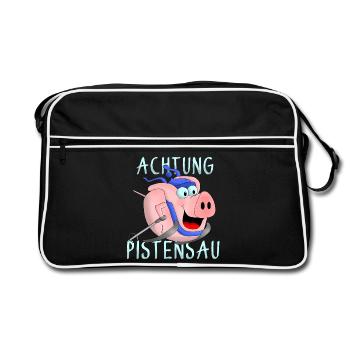 Attention à la piste - Sac Retro - noir/blanc - Devant