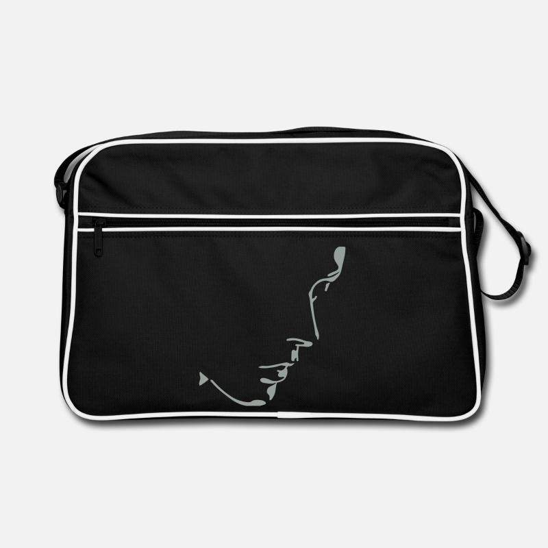 girl face, light and shadow Retro Bag