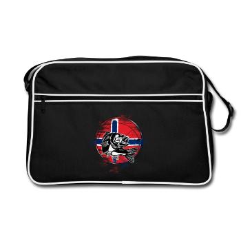 Pêche en Norvège - Sac Retro - noir/blanc - Devant