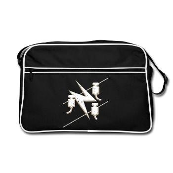 Electrician guild symbol in a cool 3d grunge look - Retro Bag - black/white - Front