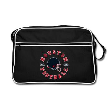 Houston Football Retro Logo - Retro Tasche - Schwarz/Weiß - Vorne
