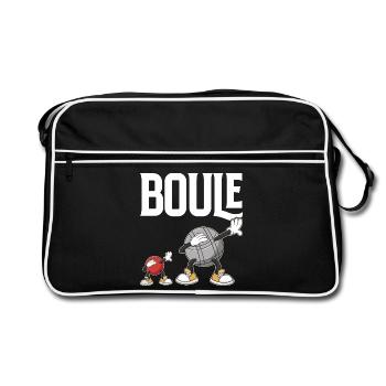 Dabbing Boulekugeln für Bouler boulen Boulesport - Retro Tasche - Schwarz/Weiß - Vorne