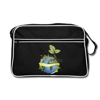 in the earth unfolds with banner - Retro Bag - black/white - Front