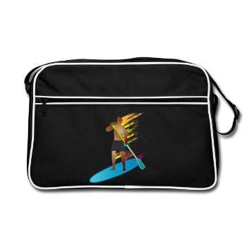 Stand up paddle - Homme avec paddle board - Sac Retro - noir/blanc - Devant