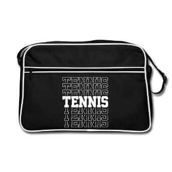 Motif typographique de tennis Police multiple - Sac Retro - noir/blanc - Devant