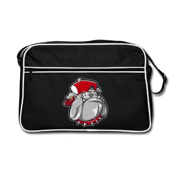 Bulldog Mascot Street Grunge - Retro Bag - black/white - Front