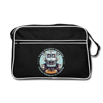 Traktorflüsterer in der Ausbildung - Retro Tasche - Schwarz/Weiß - Vorne