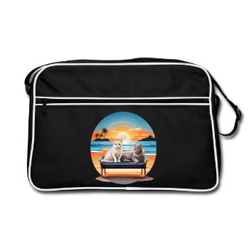 Cats on the sofa - Retro Bag - black/white - Front
