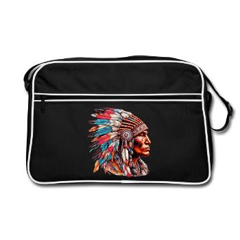 Amérindien Peau rouge d’Amérique - Sac Retro - noir/blanc - Devant