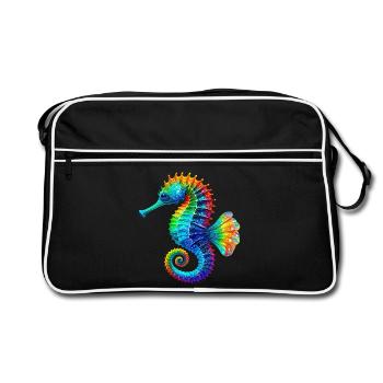 Seahorse - Retro Bag - black/white - Front