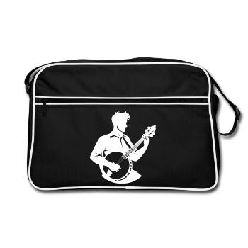 Dessin d’un joueur de banjo - Sac Retro - noir/blanc - Devant
