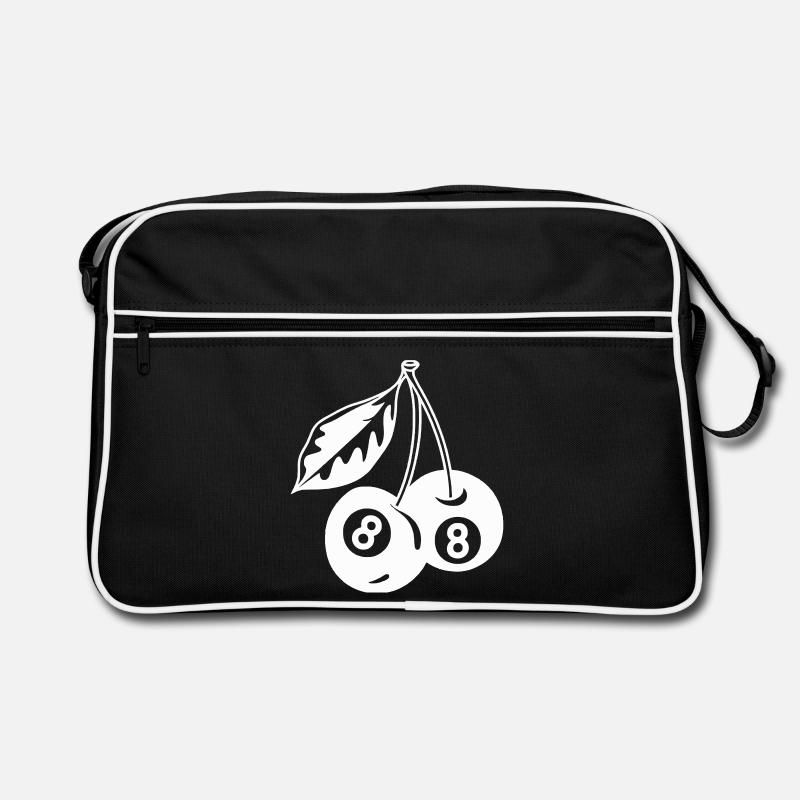 8-Kugel Kirschen Kreativ Minimalistisch - Retro Tasche - Schwarz/Weiß