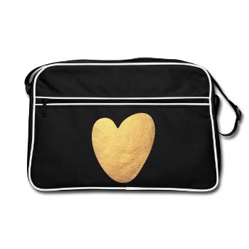 Coeur d’or Yoga Amour Luxe Amour Symbole Mariage - Sac Retro - noir/blanc - Devant