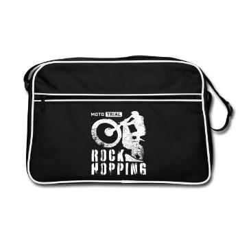 Rock Hopping – Moto Trial Bike Rider - Sac Retro - noir/blanc - Devant