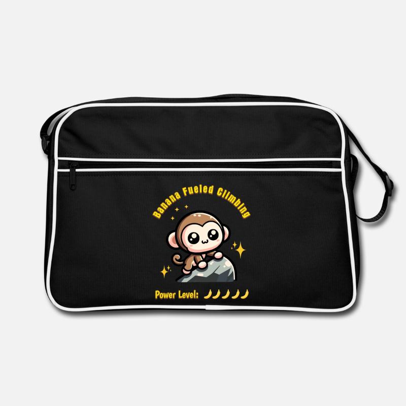 Cute climbing monkey kawaii bouldering kids climbing Retro Bag