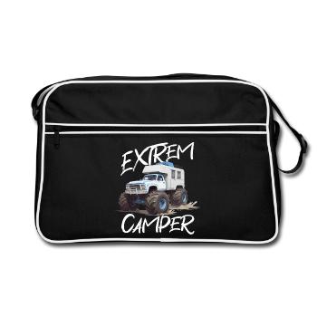 Abenteuerlicher Off-Road Camper Truck - Retro Tasche - Schwarz/Weiß - Vorne