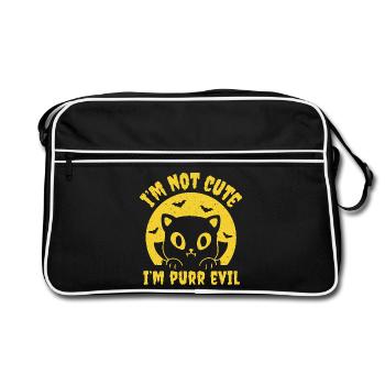 Ich bin Schnurren Böse - Retro Tasche - Schwarz/Weiß - Vorne