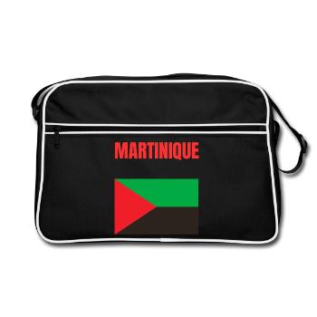 T-shirt drapeau Martinique Antilles - Sac Retro - noir/blanc - Devant