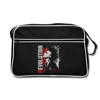Punk Rock Girl Revolution - Retro Bag - black/white - Front