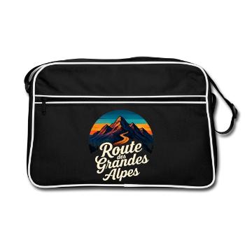 Route des Grandes Alpes Vintage - Sac Retro - noir/blanc - Devant