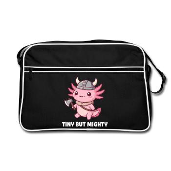 Kleiner Wikinger-Drache - Retro Tasche - Schwarz/Weiß - Vorne