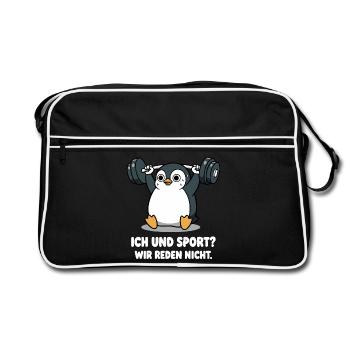 Dicton Penguin Weightlifting - Sac Retro - noir/blanc - Devant