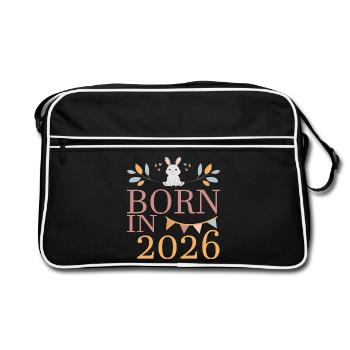 Bébé né en 2026 Né en 2026 Petit lapin mignon - Sac Retro - noir/blanc - Devant