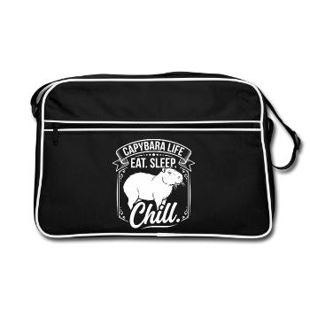 Capybara Life: Eat Sleep Chill - Retro Bag - black/white - Front