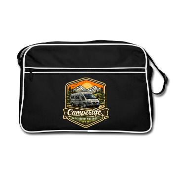 La vie de camping-car est un voyage - Campeur - Sac Retro - noir/blanc - Devant