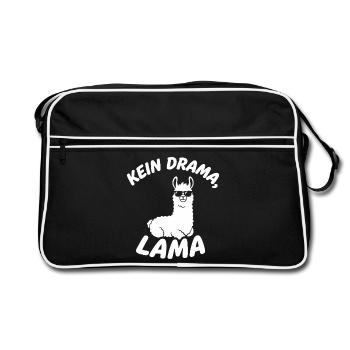 No drama Lama - Retro Bag - black/white - Front