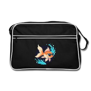 Retro Golden Fish Gläser - Retro Tasche - Schwarz/Weiß - Vorne