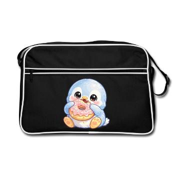 Petit Pingouin Donut - Sac Retro - noir/blanc - Devant