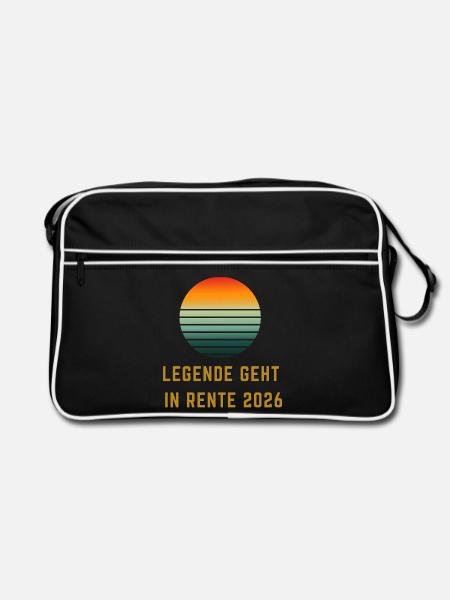 Legende geht in Rente 2026 - Minimalistisches Absc - Retro Tasche - Schwarz/Weiß