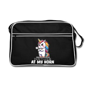 Angry Unicorn Horn Saying Not On My Horn - Retro Bag - black/white - Front