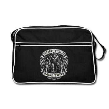 Soutenez la Vie Sauvage : Élevez des Jumeaux - Sac Retro - noir/blanc - Devant
