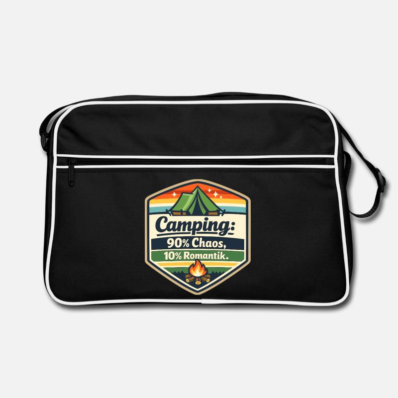 Camping Chaos Romantik Schild Retro Tasche
