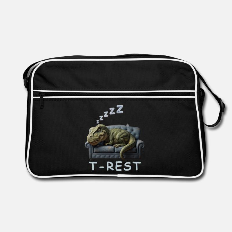 T-Rest Dino auf Sofa Retro Tasche