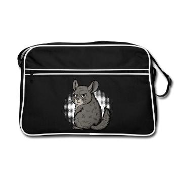 Chinchilla Chinchillas Propriétaire de chinchilla rongeur - Sac Retro - noir/blanc - Devant