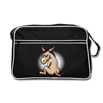 Âne Âne Porte-âne Muli Âne aux longues oreilles Muli - Sac Retro - noir/blanc - Devant